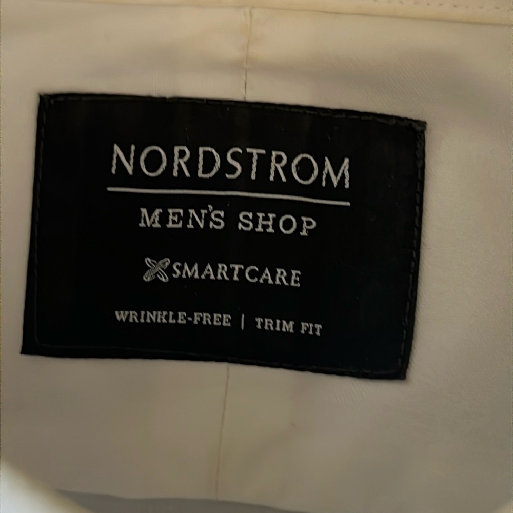 SMARTCARE NORDSTROM Men’s Crisp White Dress Shirt Wrinkle-Free Sz 16/32-33
